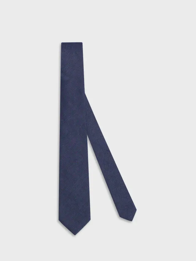 Caruso Norma cravatta seta jacquard blu elegante