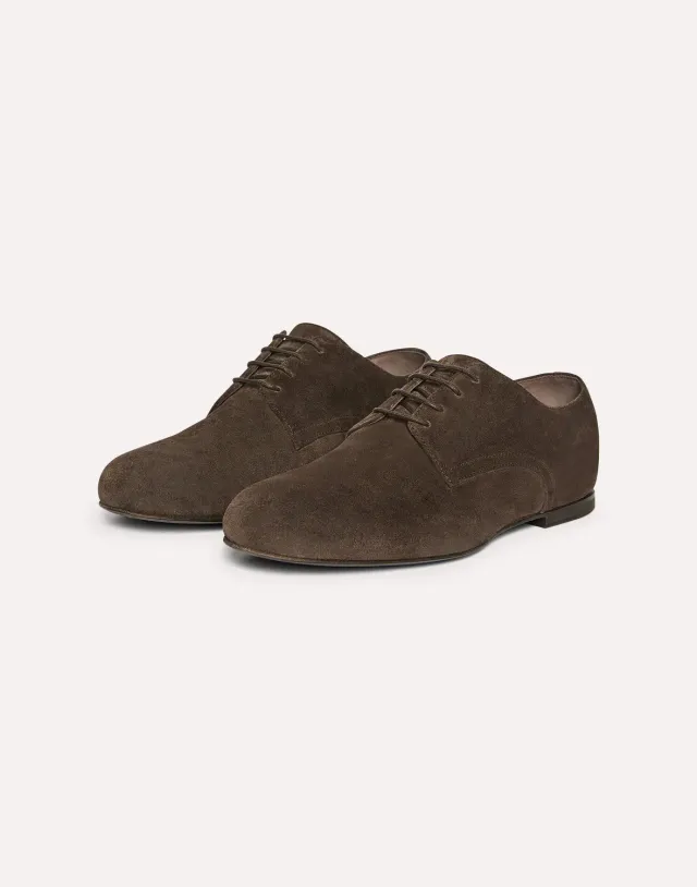 Lardini derby suede marrone pelle vitello
