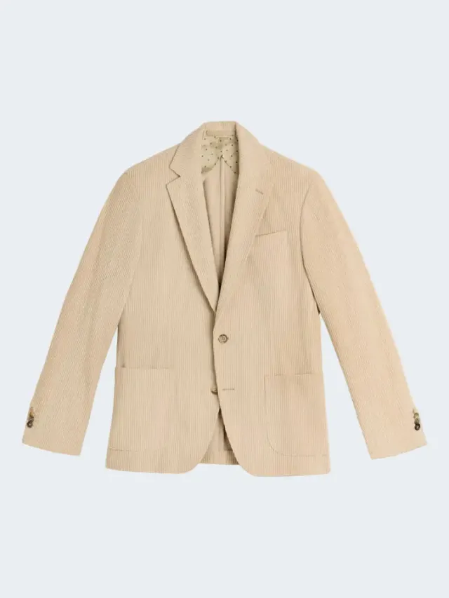 Sand Tech Cord Star blazer velluto beige champagne