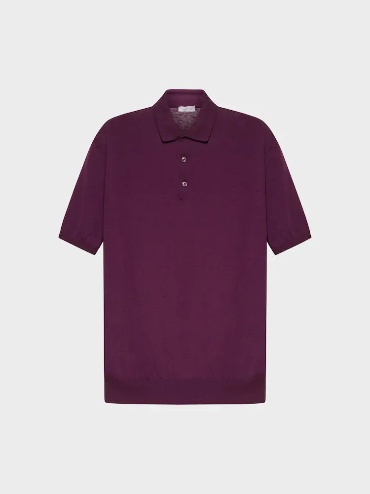 Caruso polo cotone prugna uomo