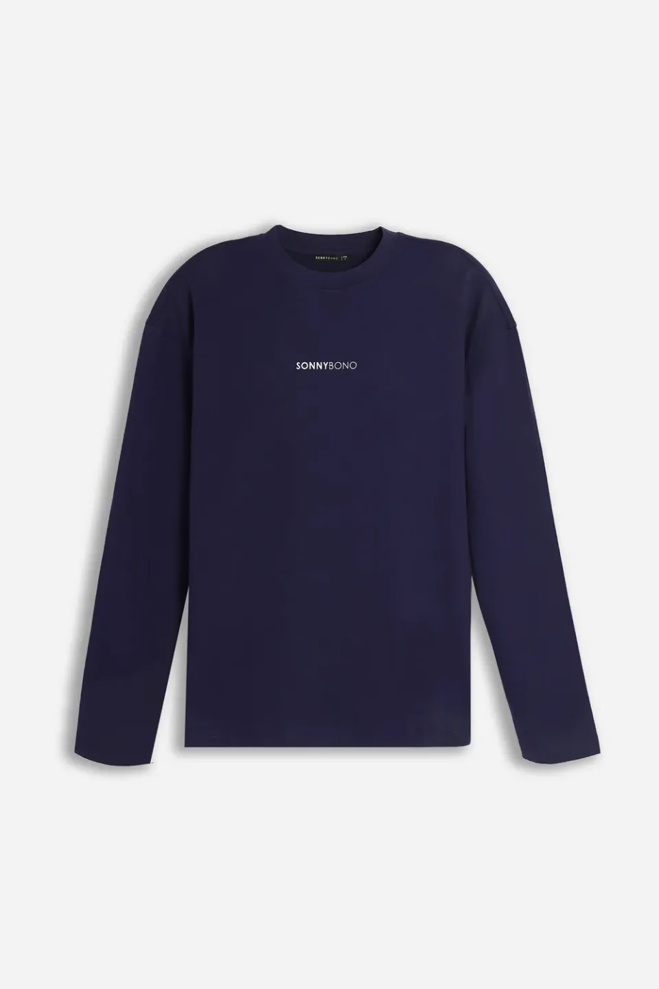 Sonny Bono T-Shirt Manica Lunga Logo Blu Cotone