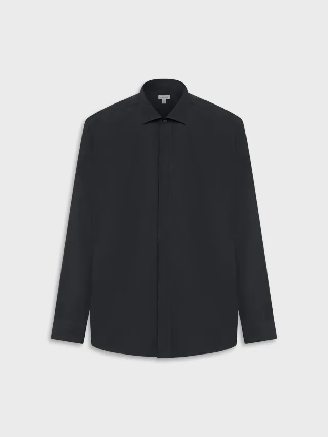 Caruso camicia slim cotone grigio antracite