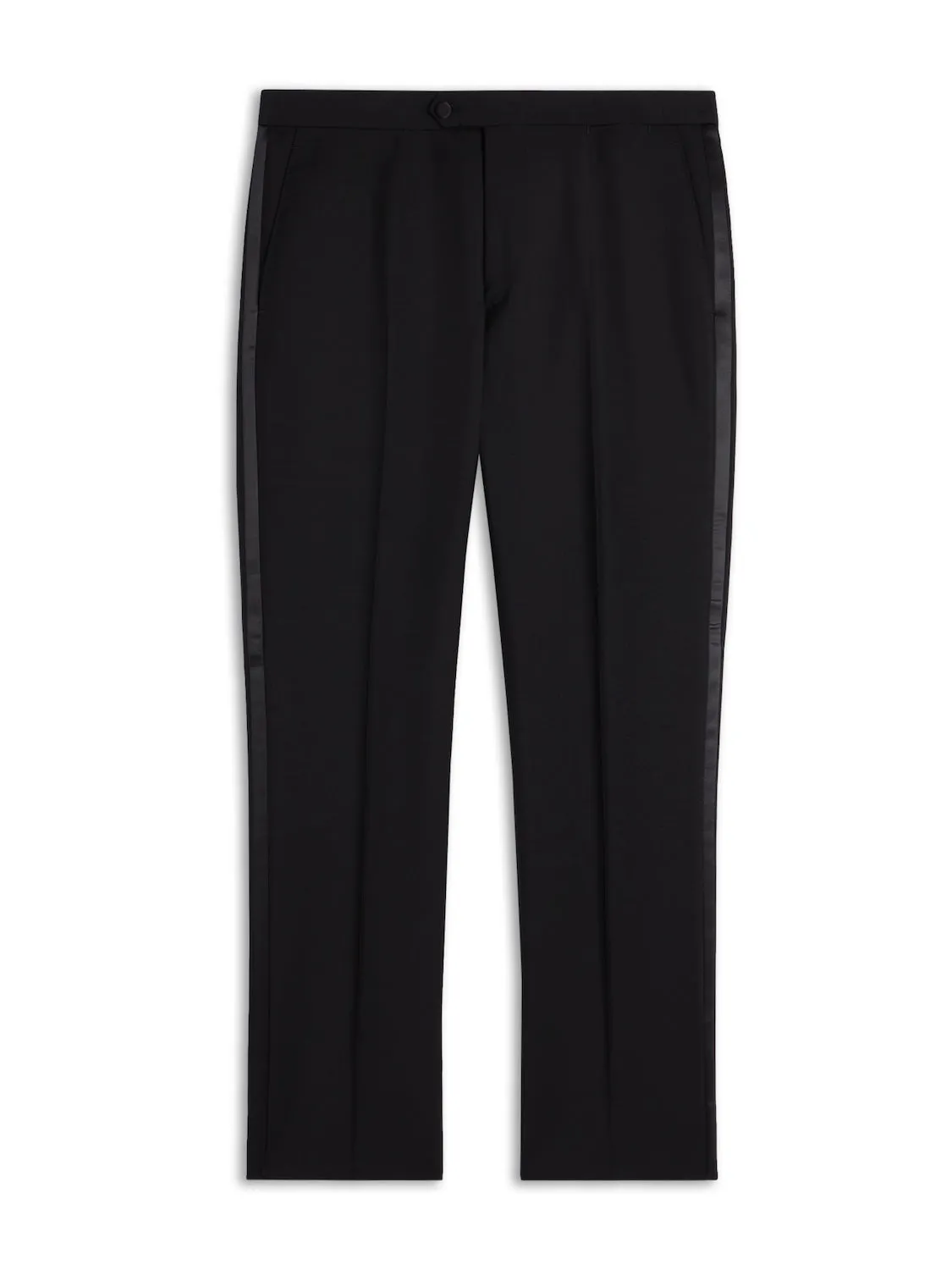 Caruso pantalone smoking slim in lana mohair nero
