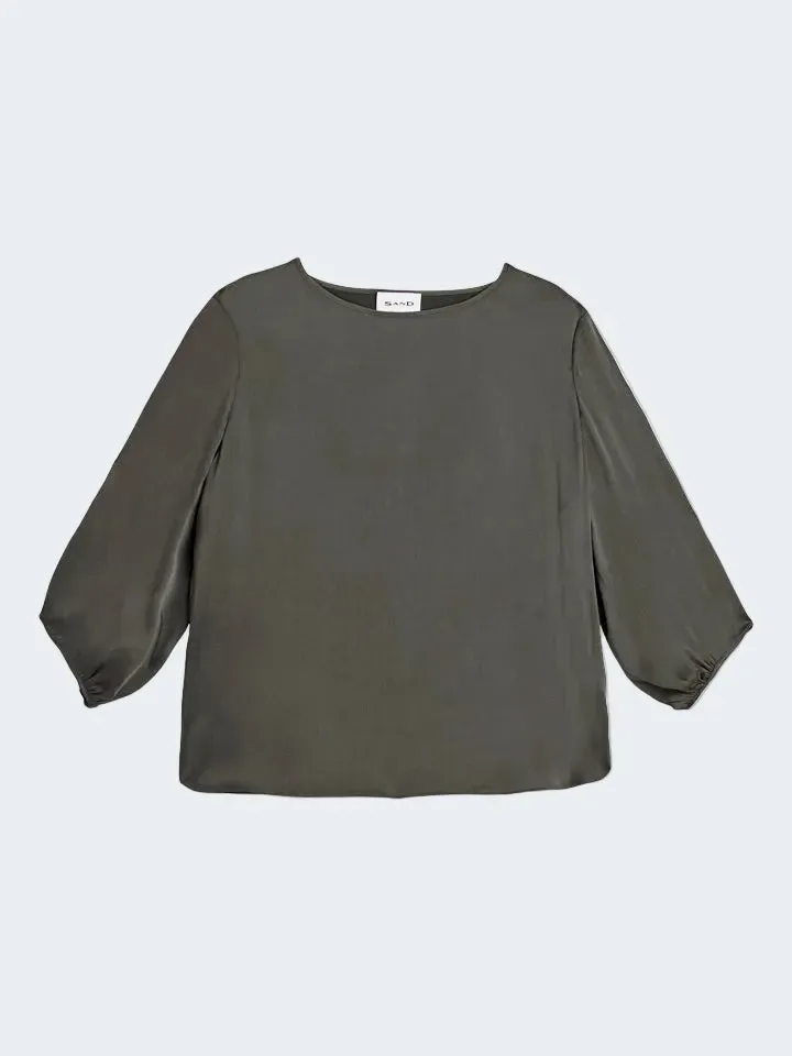 Sand Menswear Matt Nova top seta grigio scuro