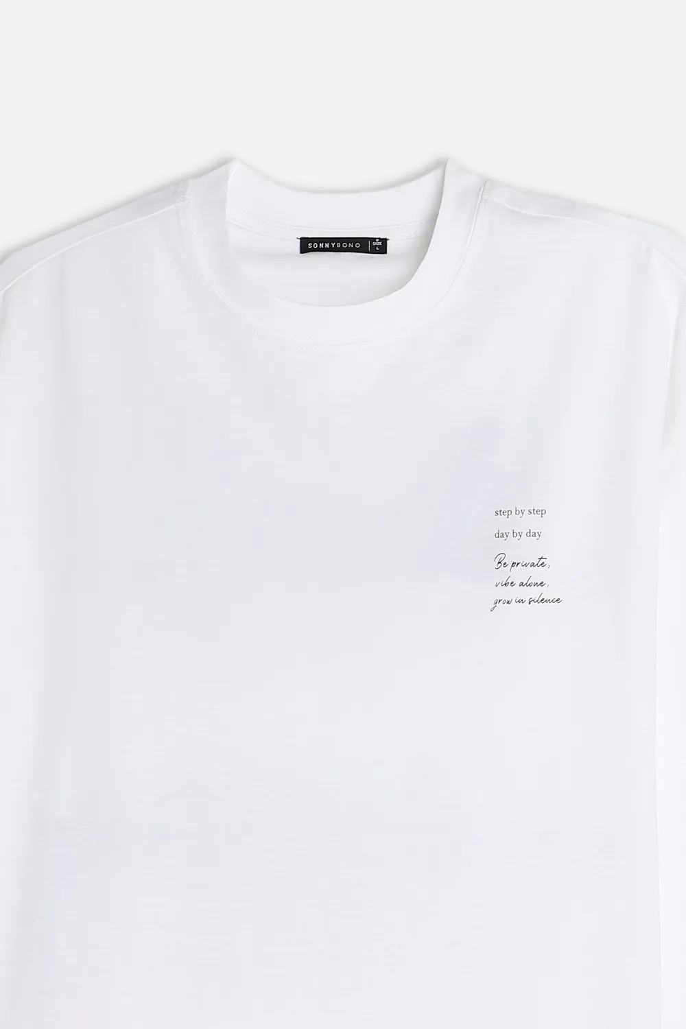 Sonny Bono T-Shirt Girocollo Stampata Manica Lunga Bianco