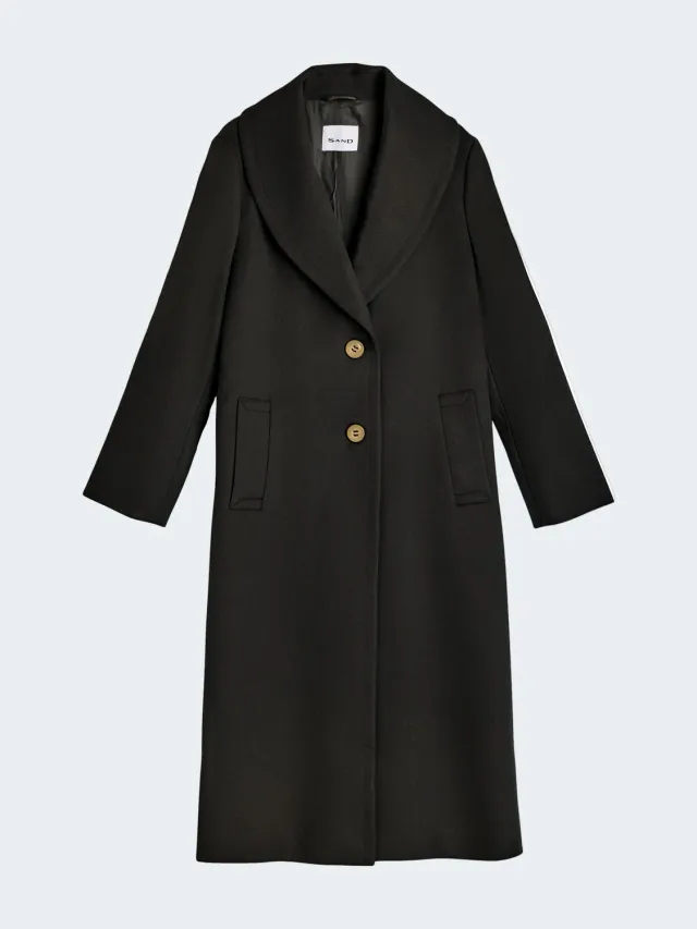 Sand Menswear Cappotto Cashmere W Clareta Lungo Nero Ebano