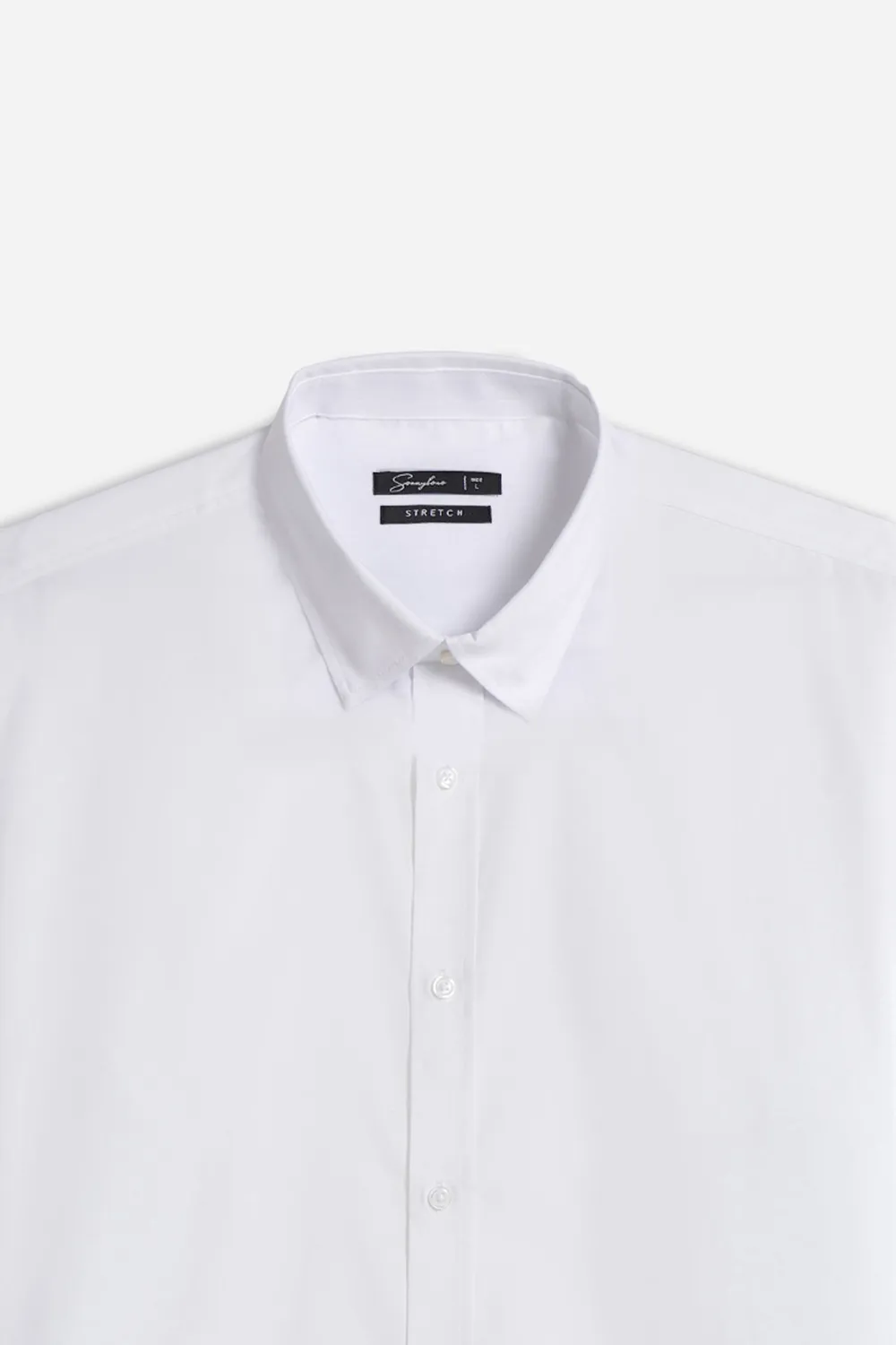 Sonny Bono camicia basic stretch bianco cotone elastan