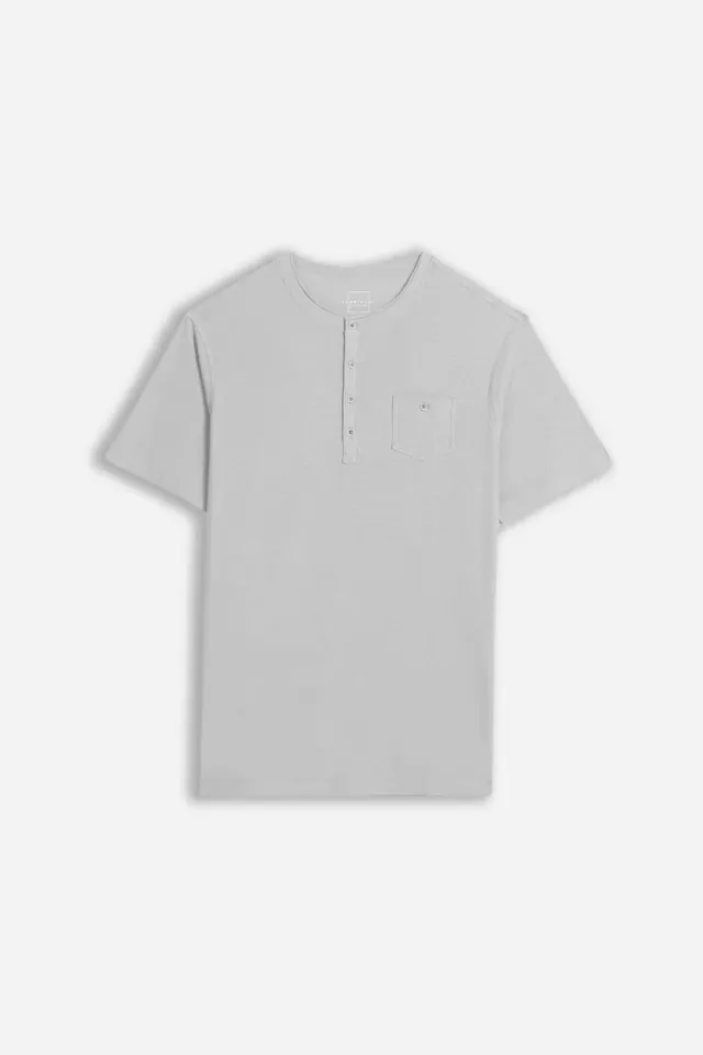 Sonny Bono Serafino T-Shirt Grigio Taschino Slub Cotone