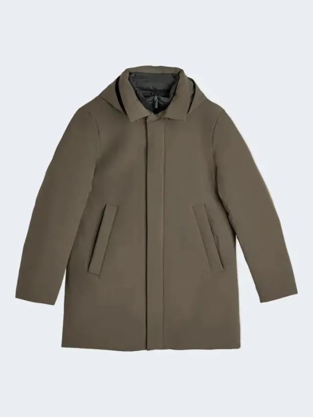 Sand Menswear Water Repellent cappotto piumino cammello