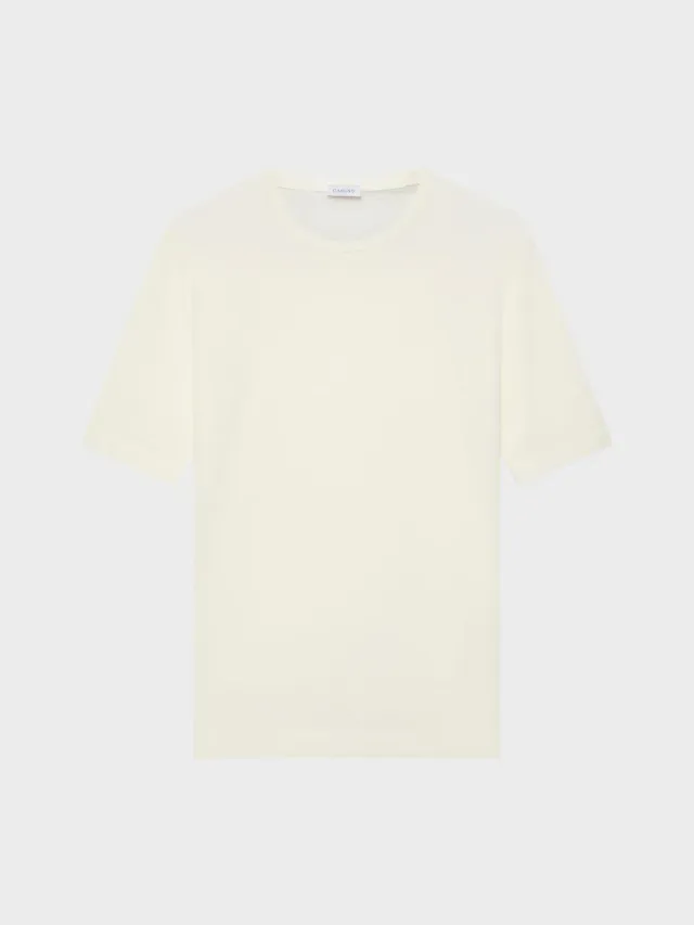 Caruso Butterfly maglia maniche corte cotone bianco uomo