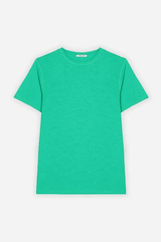 Sonny Bono t-shirt overlock cotone fiammato verde