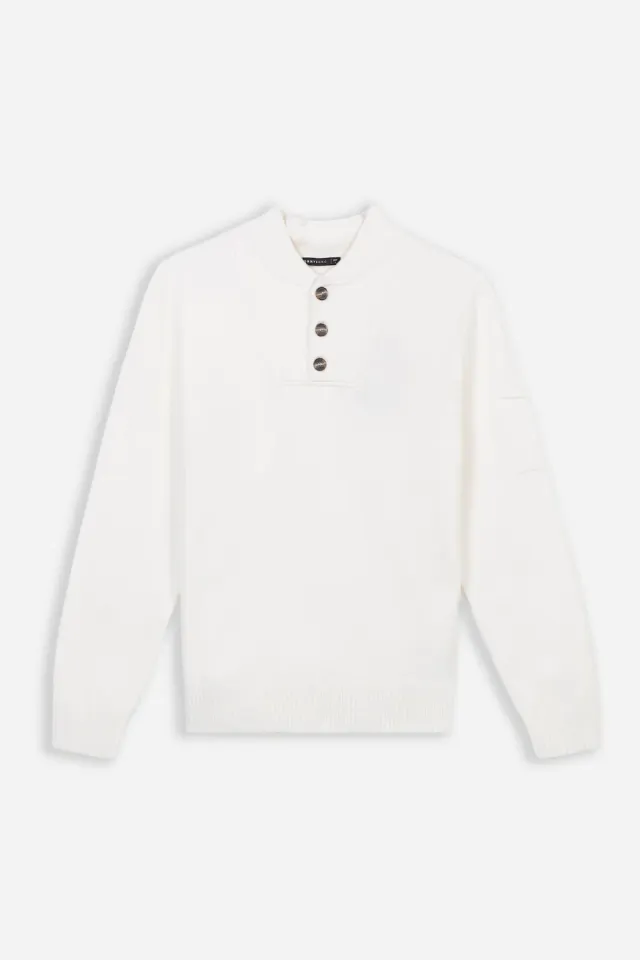 Sonny Bono Maglia Collo Bottoni Panna