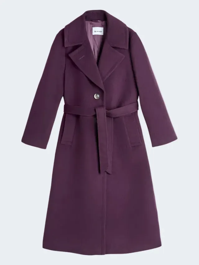 Sand Menswear W Clareta Long cappotto cashmere viola scuro
