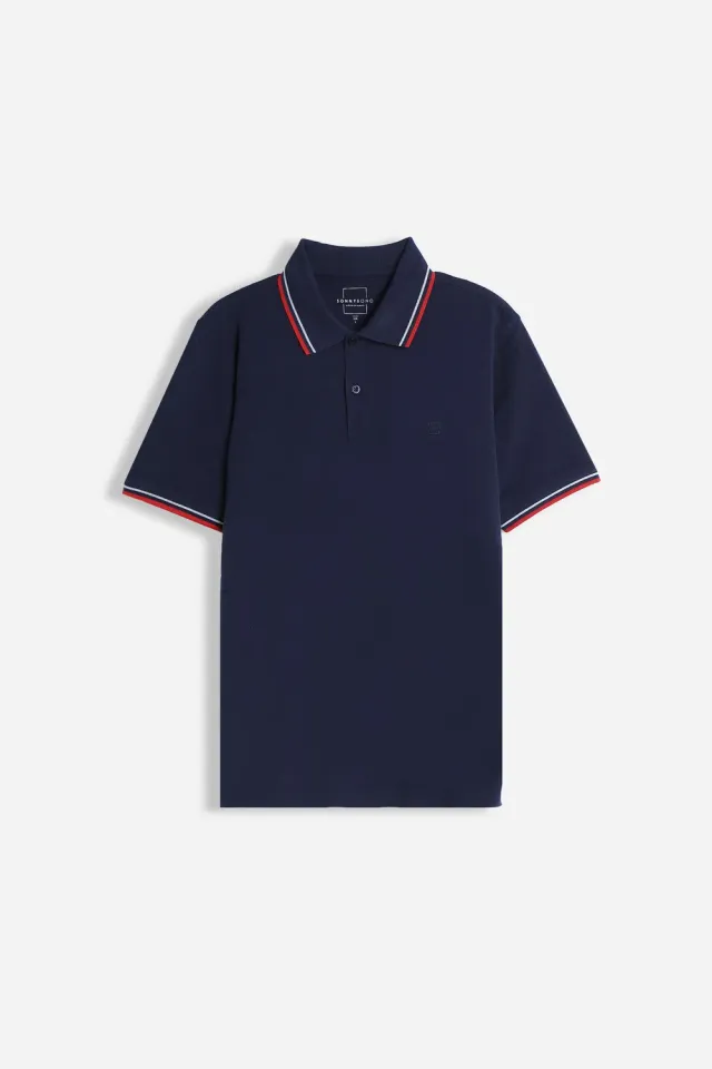 Sonny Bono Basic polo piquet blu casual sportiva