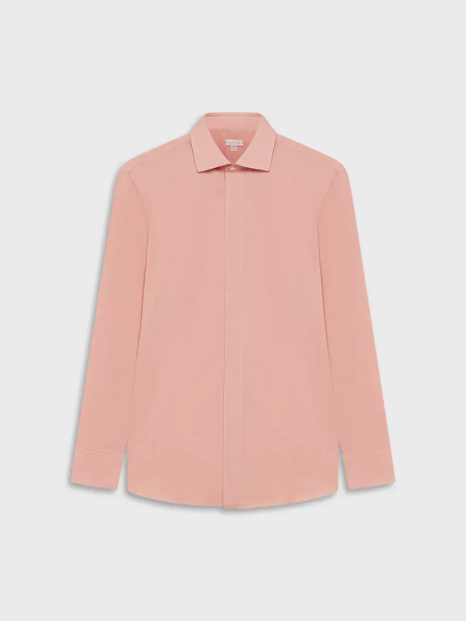 Caruso camicia cotone rosa uomo collo francese