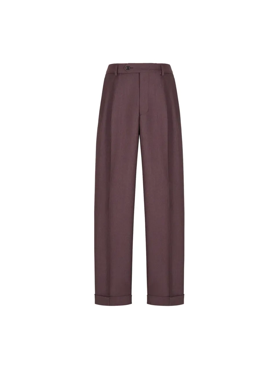 Paoloni Pantalone Doppia Pinces Flanella Rosso stretch