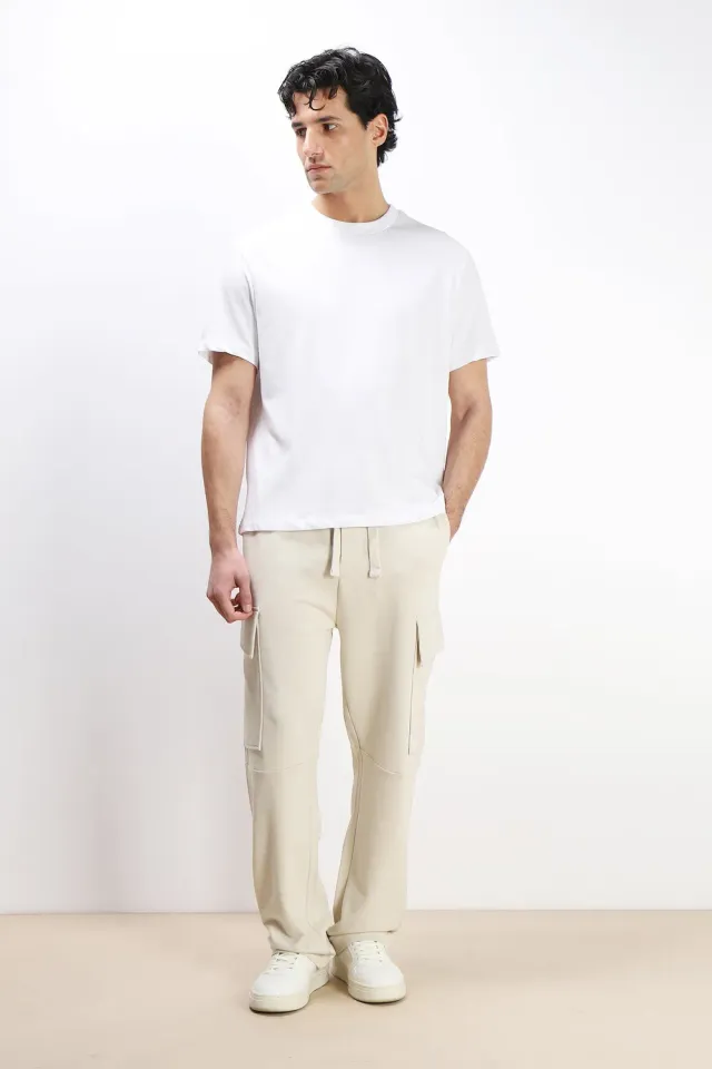 Sonny Bono Pantalone Jogger Felpa Beige Chiaro
