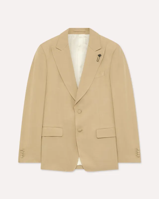 Lardini Attitude giacca monopetto cammello EcoVero