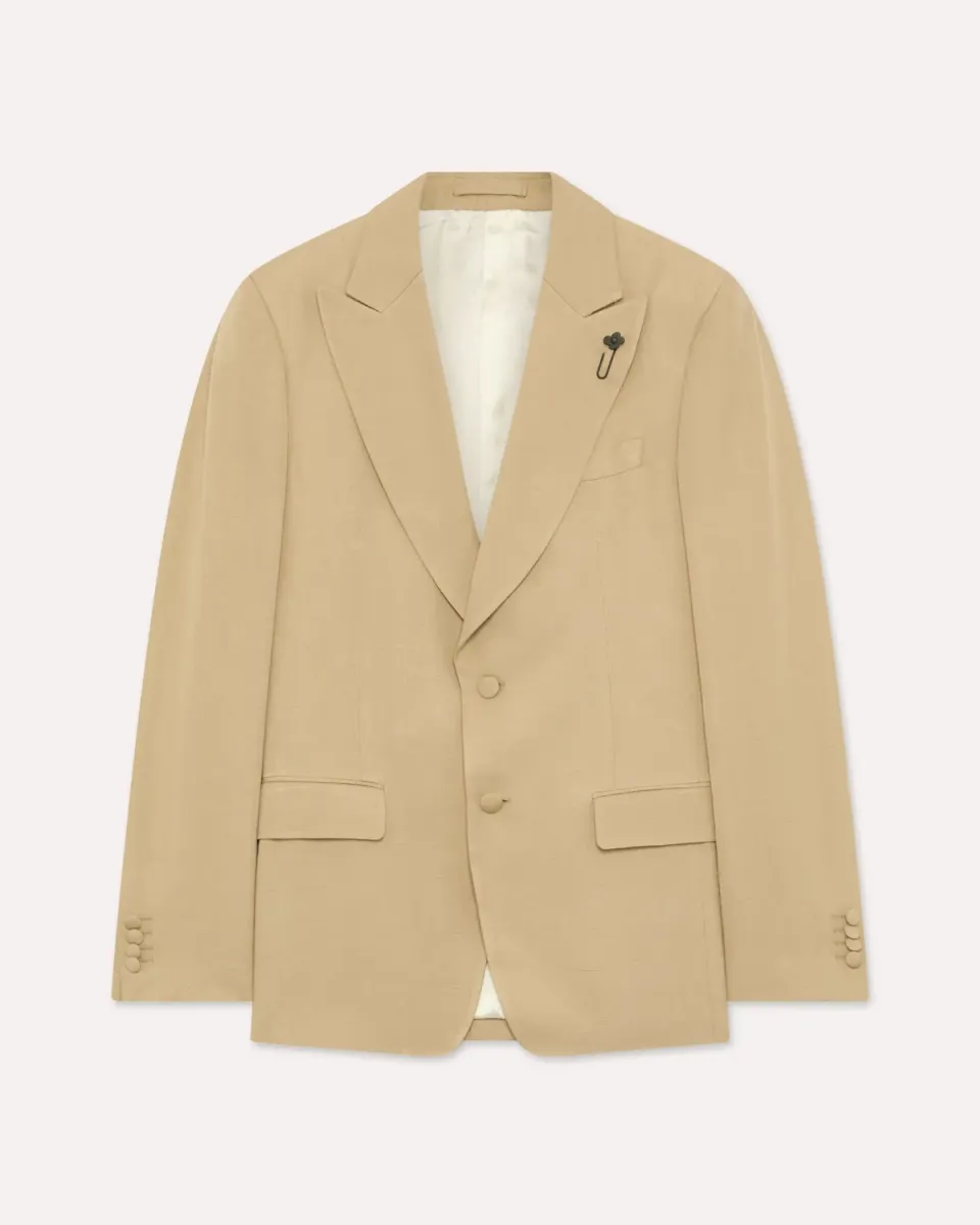 Lardini Attitude giacca monopetto cammello EcoVero