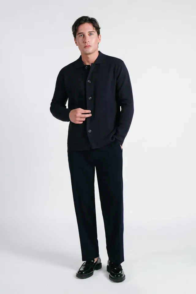 Sonny Bono Punto Milano overshirt maglia bleu leggera