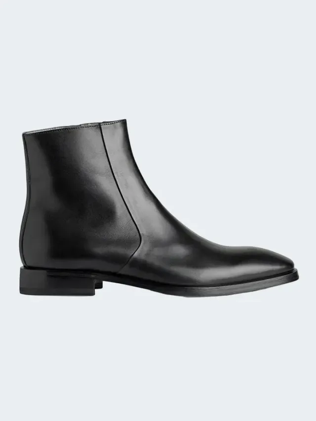 Sand Menswear F853 stivaletti pelle nero ebano tacco basso