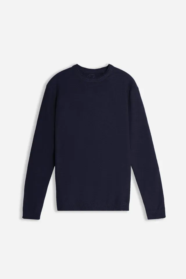 Sonny Bono slub maglia girocollo bleu