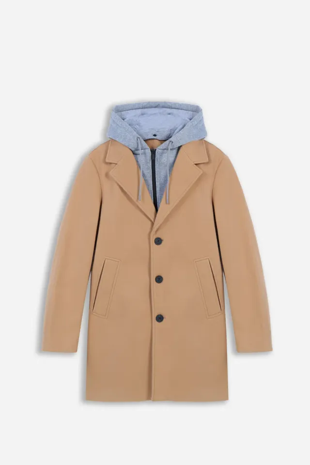 Sonny Bono cappotto baronetto cappuccio felpa cammello