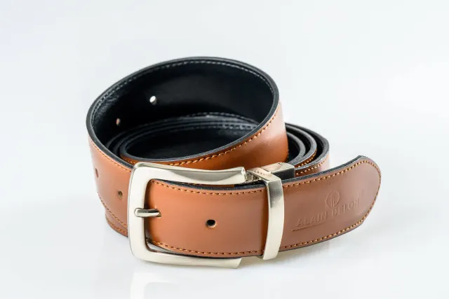 Alain Delon Cintura Pelle Reversibile 110 cm