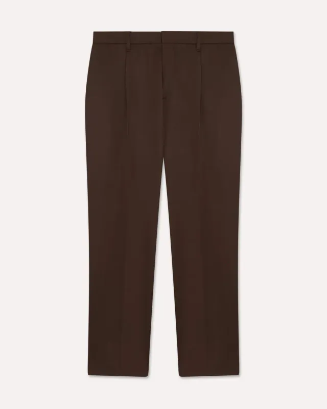 Lardini pantalone piega marrone gabardina lana
