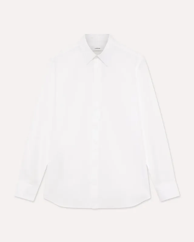 Lardini Soirée Camicia Popeline Cotone Bianca Gemelli