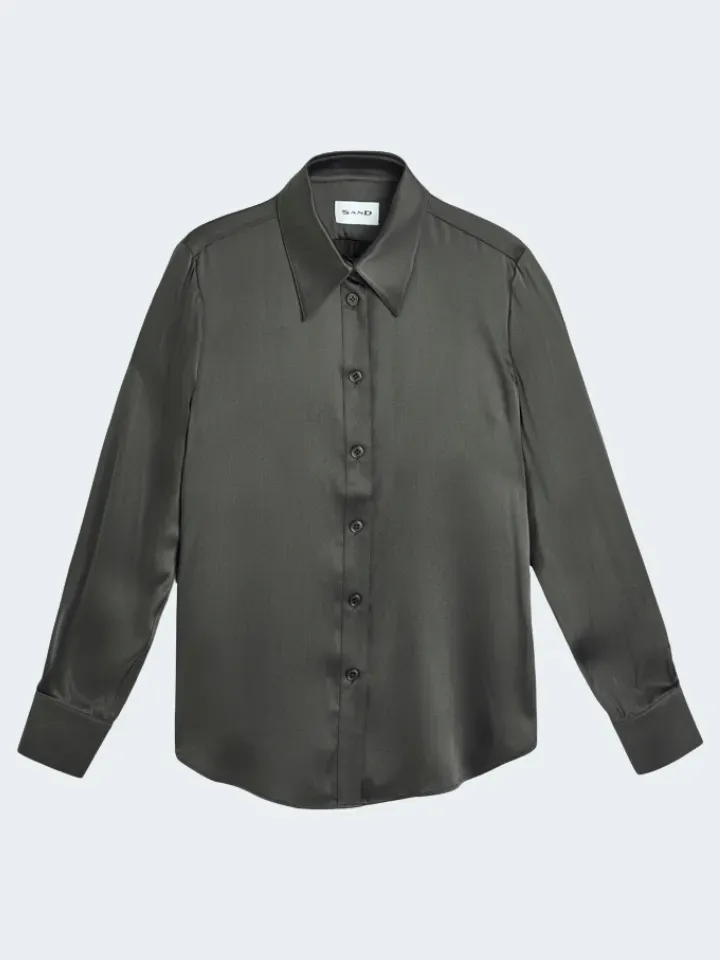 Sand 3176 Matt Latia N camicia seta grigio grafite