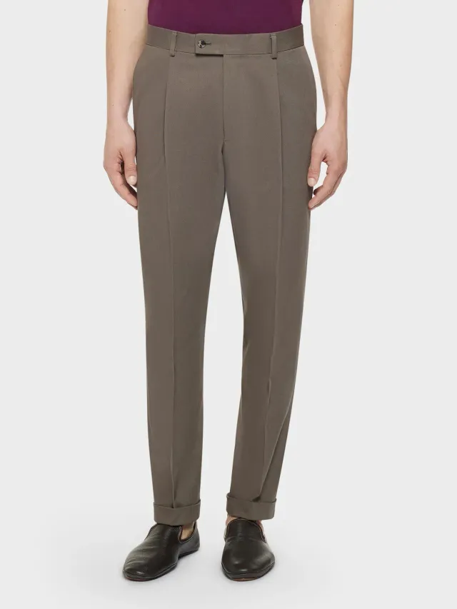 Caruso pantalone carrot-fit marrone cotone