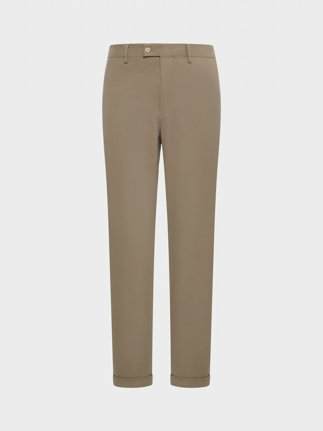 Caruso Norma pantalone cotone stretch sabbia flat front