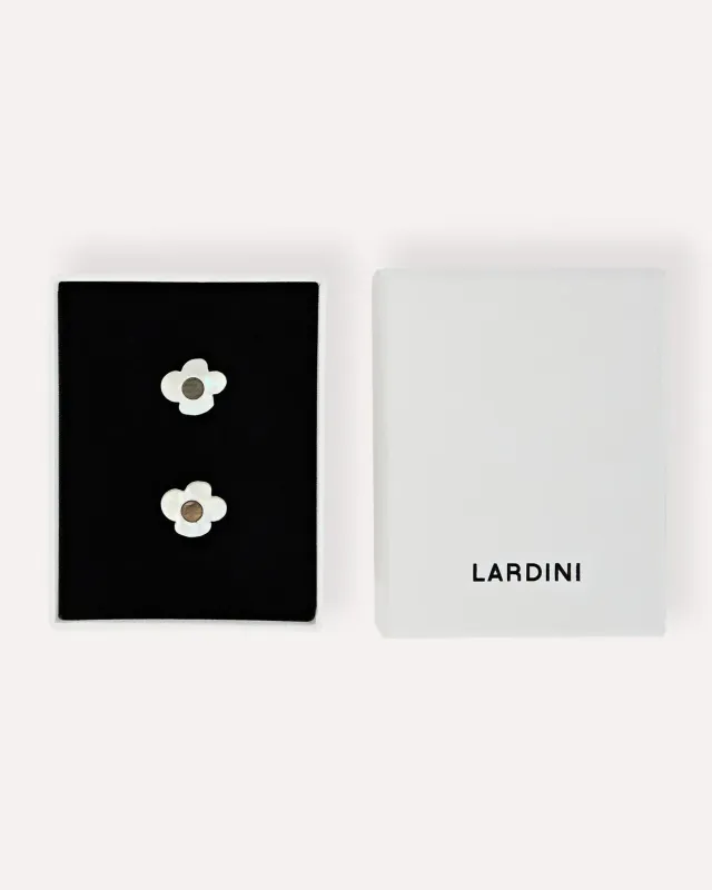 Lardini Signature Flower gemelli fiore madreperla bianca