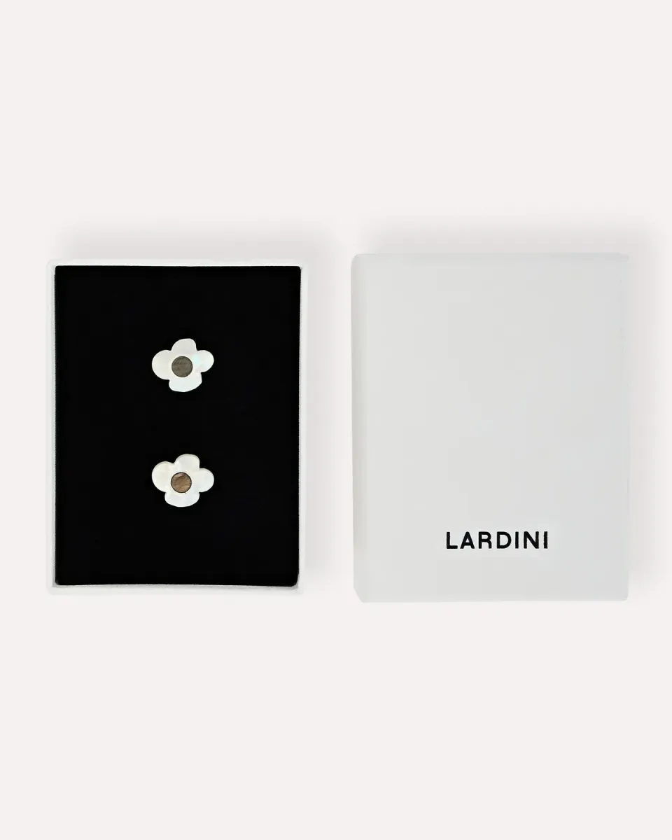 Lardini Signature Flower gemelli fiore madreperla bianca