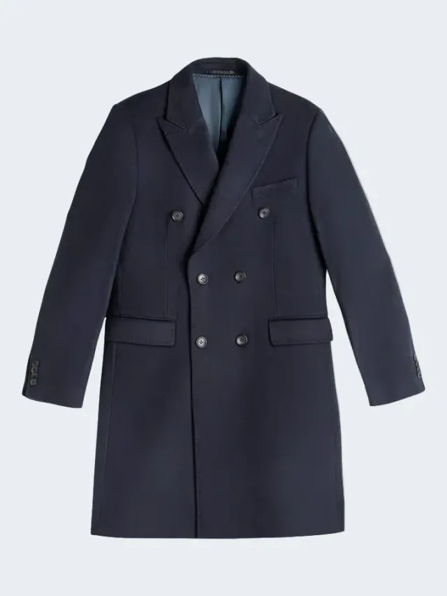 Sand Menswear Sultan DB cappotto cashmere blu navy