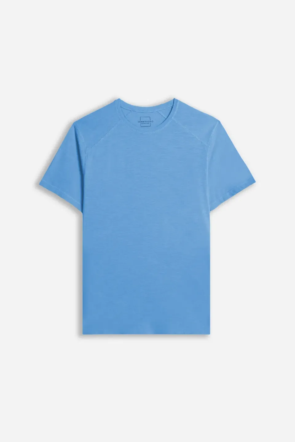 Sonny Bono Basic T-Shirt Azzurro Girocollo Slub Cotone