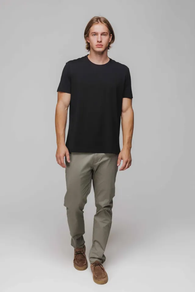 Alain Delon t-shirt nera con seta