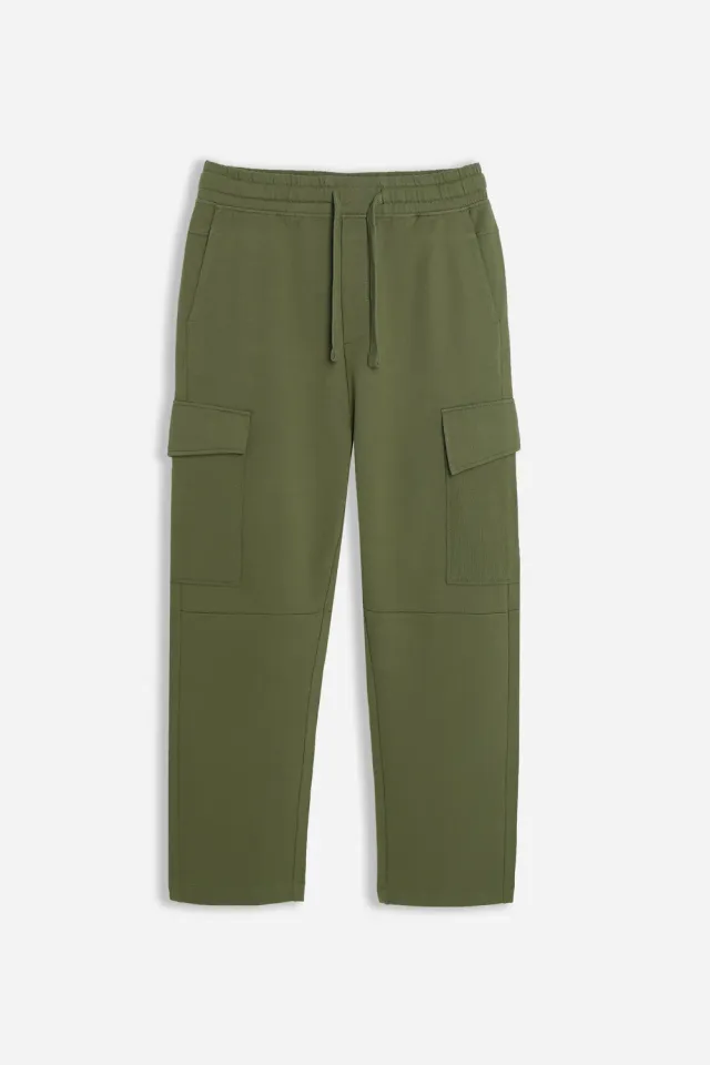 Sonny Bono pantalone jogger felpa verde militare coulisse