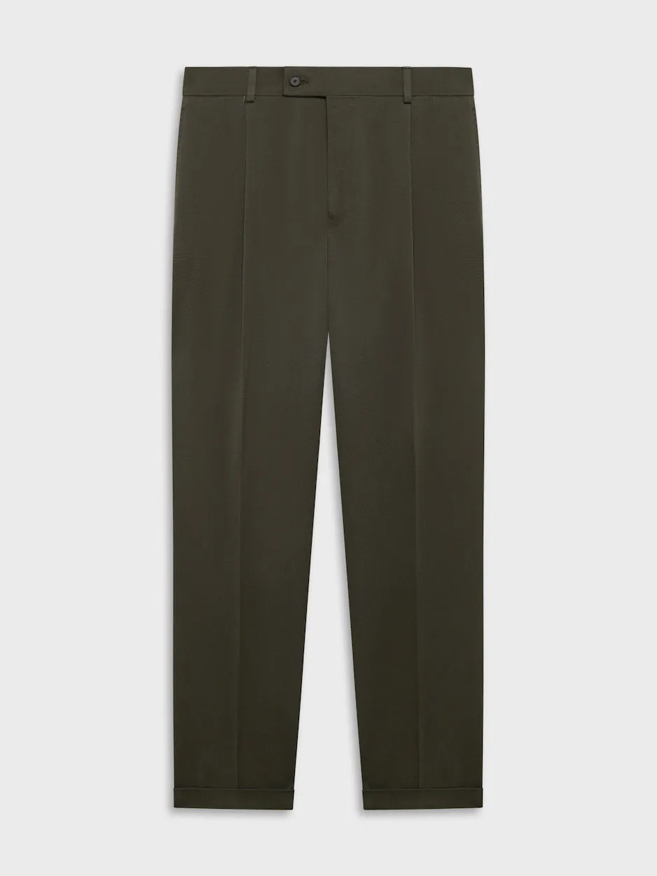 Caruso Norma pantalone carrot fit flanella lana verde