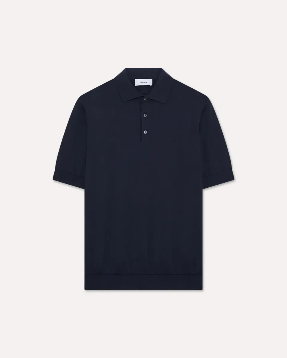 Lardini Polo Blu Maglia Cotone Uomo Superpiuma