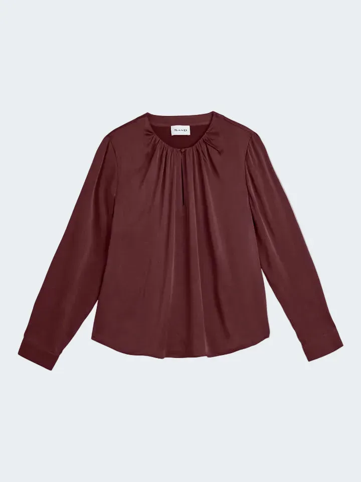 Sand Menswear 3176 Matt Leah blusa seta rosso scuro stretch