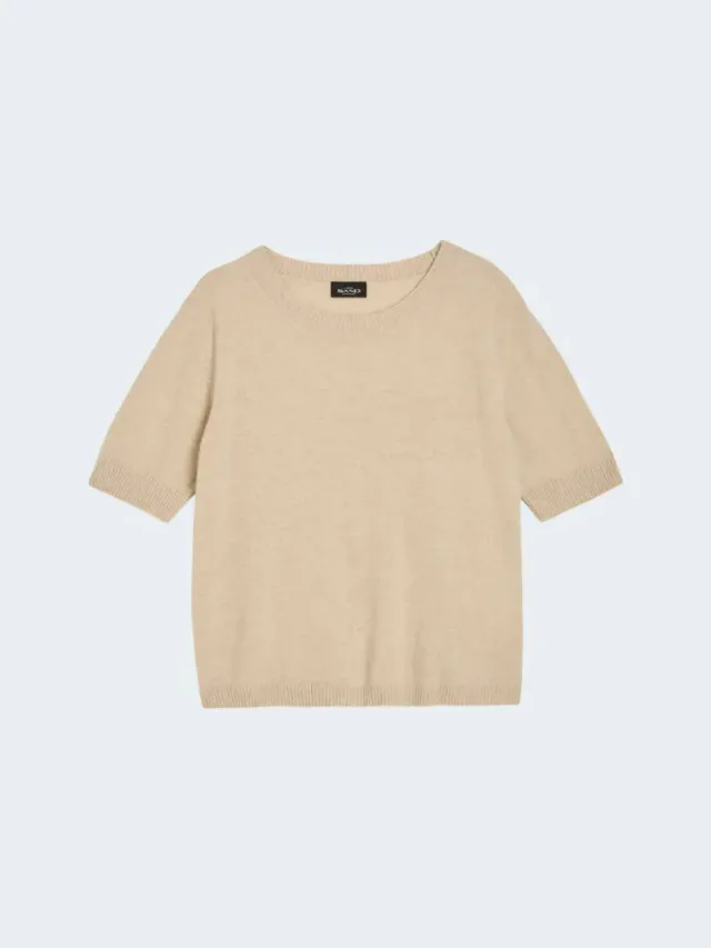 Sand Menswear Delmy maglia cashmere manica corta beige