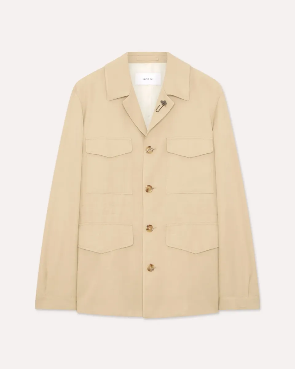 Lardini field jacket cammello EcoVero viscosa 5 bottoni