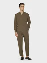 Caruso pantalone jogger seersucker cotone verde