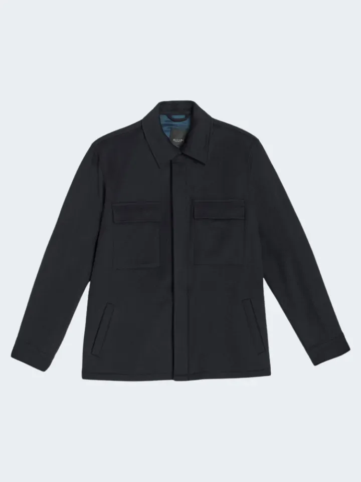 Sand Aiden Pocket overshirt cashmere leggero blu navy