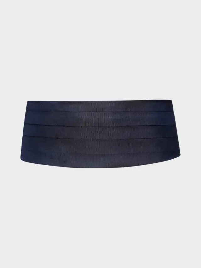 Caruso fascia smoking seta blu raso