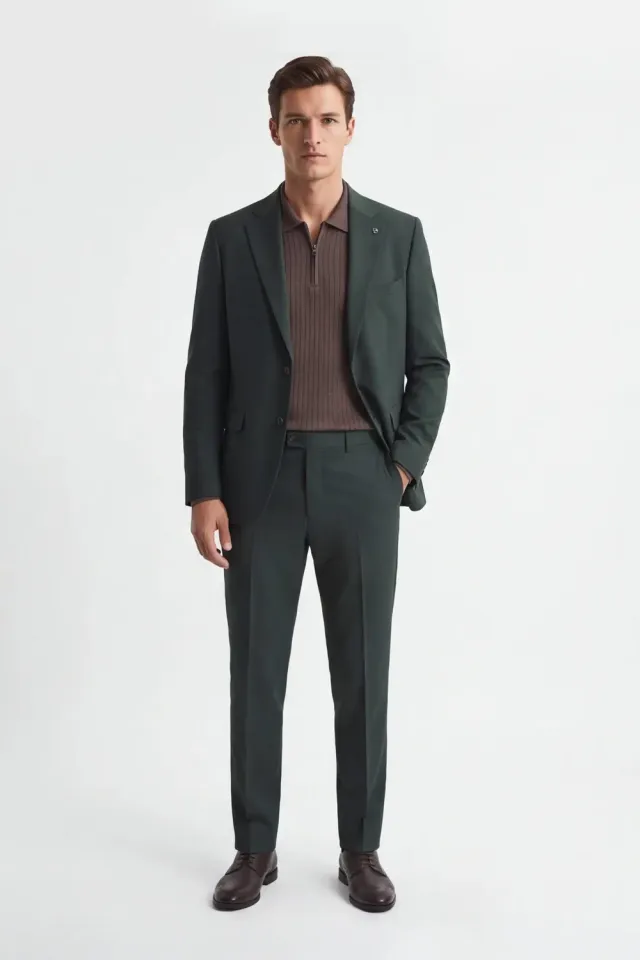 Sonny Bono Pantalone da Abito Verdone Elasticizzato
