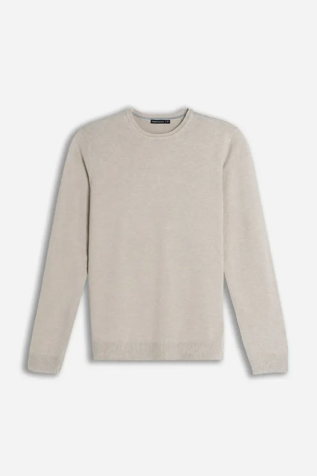 Sonny Bono Basic maglia girocollo beige manica lunga