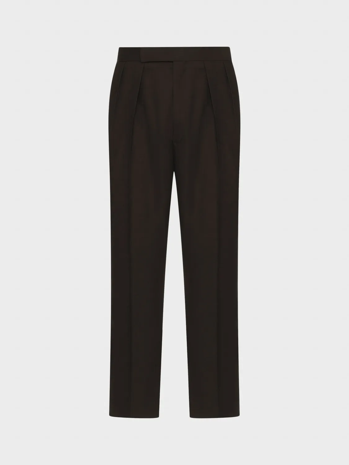 Caruso pantalone lana mohair marrone doppia pince